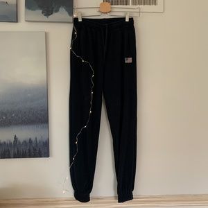 Brandy Melville Navy Sweatpants with American Flag